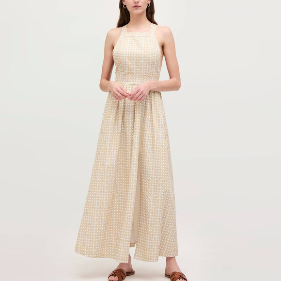 Hill House Dresses & Skirts - Hill House Addie Dress Apron Basketweave Cotton Sand L NWOT